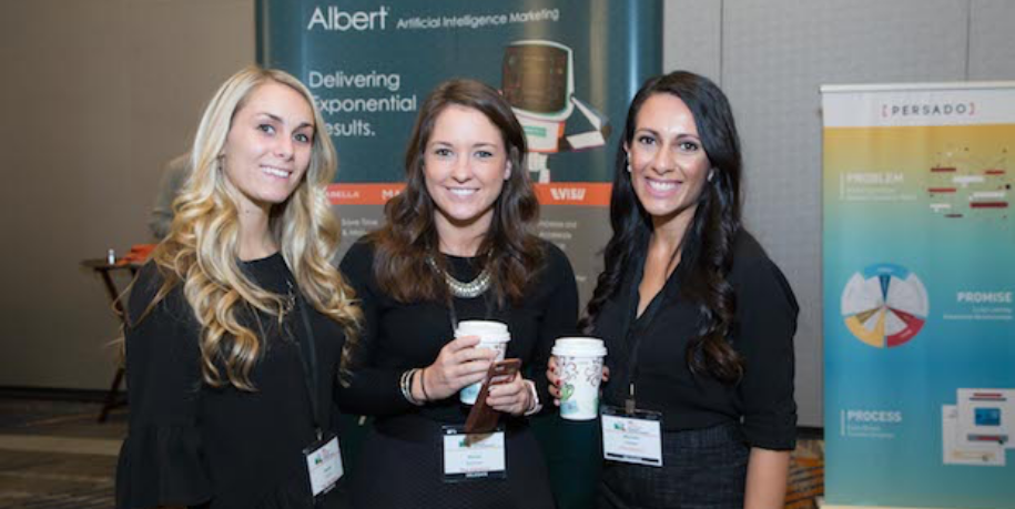 Three women at a conference